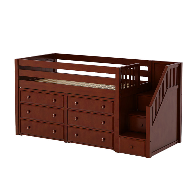 Harriet Bee Bolduc Twin Low Loft Bed with Drawers Wayfair